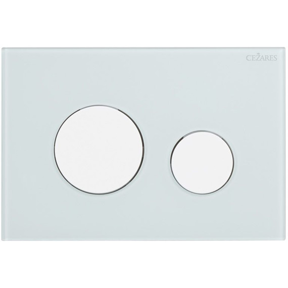 Кнопка смыва Cezares Lux LUX-GB-BIO-C, белый матовый/белое стекло - фото 