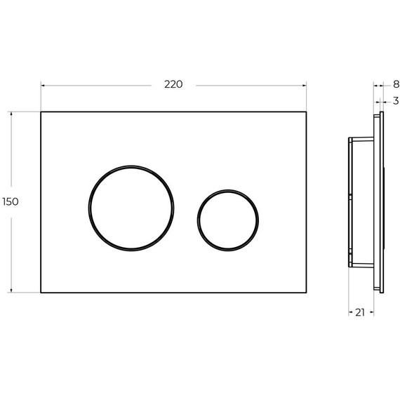 Кнопка смыва Cezares Lux LUX-GN-BORO-C, брашированное золото/чёрное стекло - фото 4