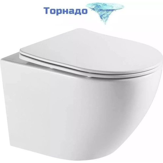 Инсталляция с подвесным унитазом комплект: TECEbase 2.0 9400413 с подвесным безободковым унитазом Azario Grado AZ-0046-UQ3 сиденье микролифт, крепление, кнопка смыва белая (система смыва Торнадо) - фото 3