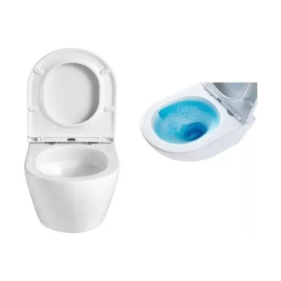 Инсталляция с подвесным унитазом комплект: TECEbase 2.0 9400413 с подвесным безободковым унитазом Azario Grado AZ-0046-UQ3 сиденье микролифт, крепление, кнопка смыва белая (система смыва Торнадо) - фото 6