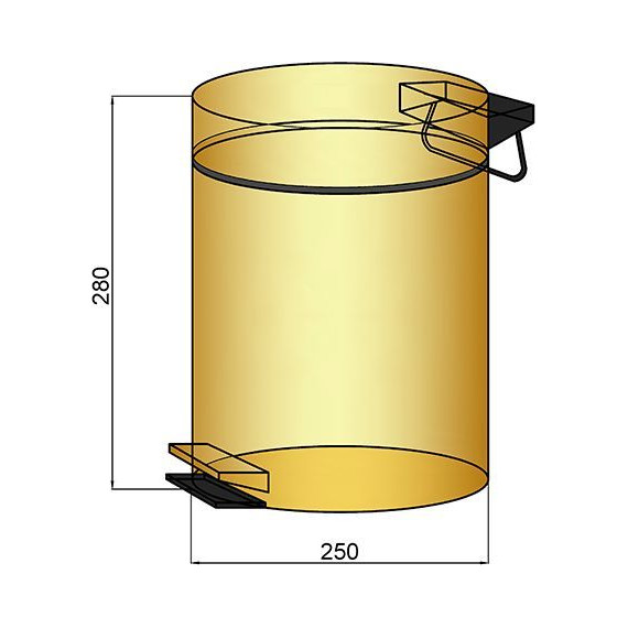 Ведро для мусора с педалью Boheme Uno 10426-MG, золото матовое - фото 2