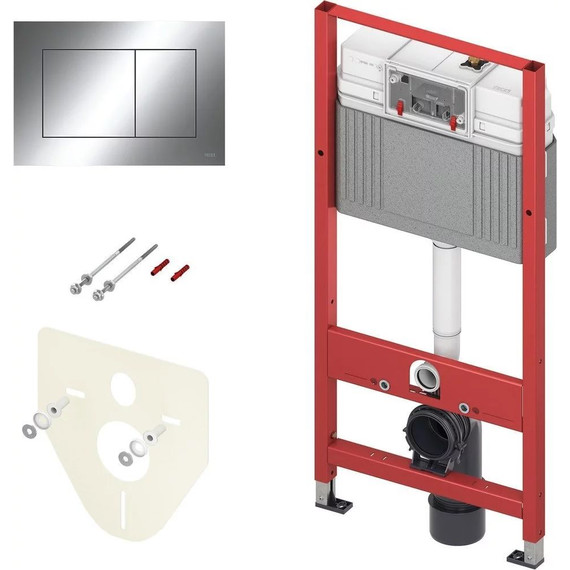 Инсталляция с подвесным унитазом комплект: TECEbase 2.0 9400412 с подвесным безободковым унитазом Azario Grado AZ-0046-UQ3 сиденье микролифт, крепление, кнопка смыва хром глянцевый (Система смыва торнадо) - фото 2