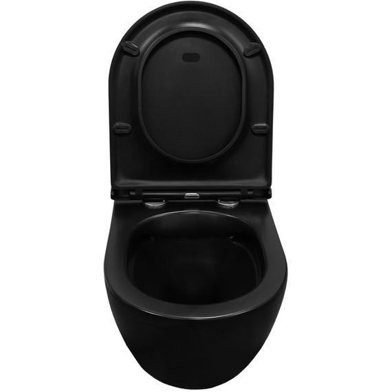 Унитаз подвесной безободковый Azario Grado AZ-0046N-MB с крышкой микролифт, чёрный матовый, Цвет производителя: чёрный матовый - фото 5