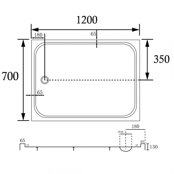 Поддон акриловый Abber 120x70 см AD3C127 - фото 9