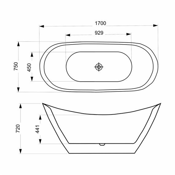 Ванна отдельностоящая Azario MELADO 170x75 см AZ-6107-17W - фото 3