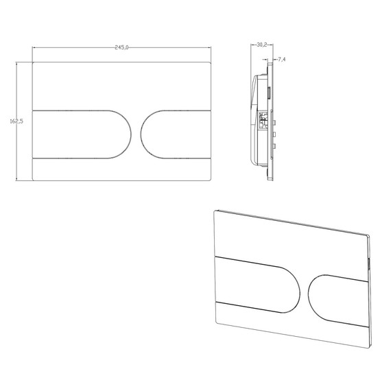 Кнопка смыва Azario NEW-TS AZ-SS-001-GG, серый - фото 3