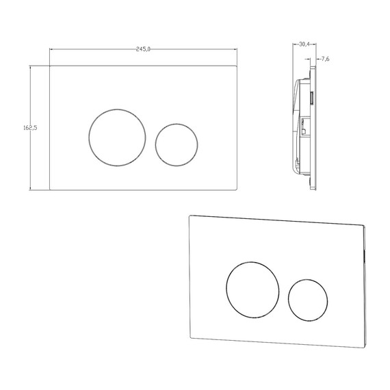 Кнопка смыва Azario NEW-TS AZ-SS-002-GG, серый - фото 3