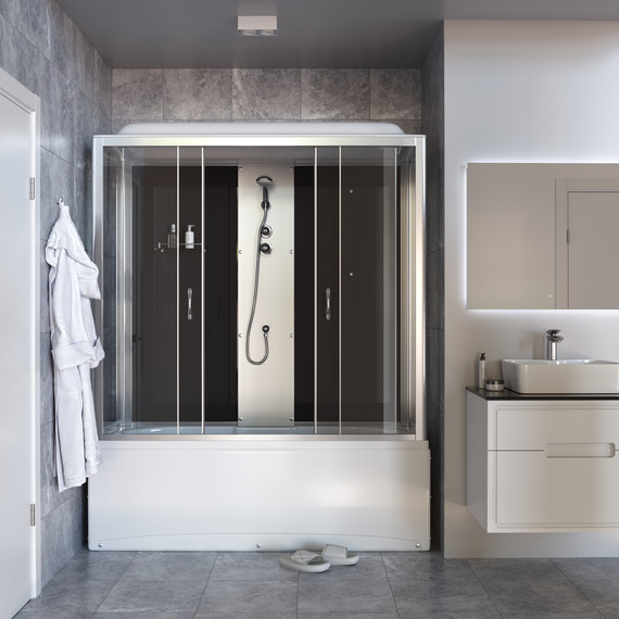 Душевая кабина Taliente 170x75 см TA-17075G, хром/тонированное - фото 2