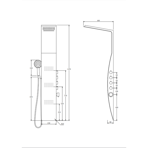 Гидромассажная панель Taliente ТА-G-A04Bb, черный матовый - фото 4