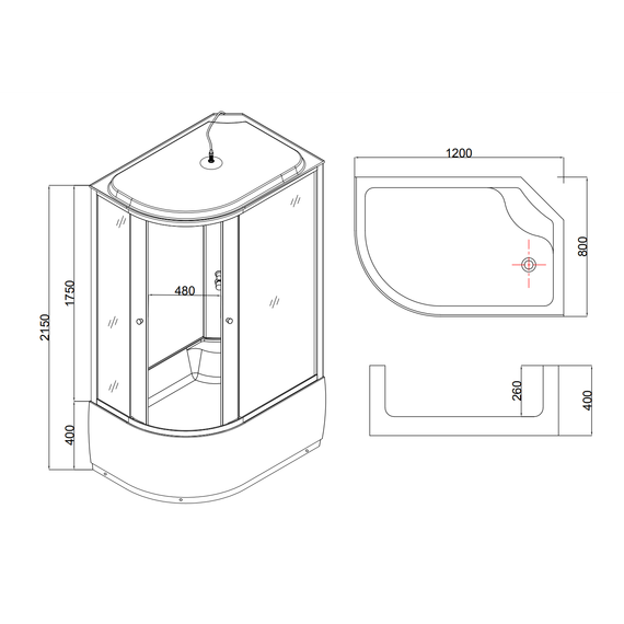 Душевая кабина Taliente 120x80 см TA-12080M(R), хром/матовое - фото 5