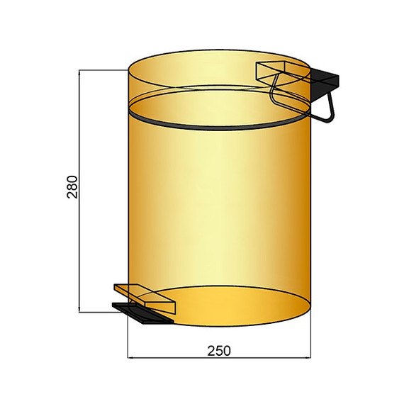 Ведро для мусора с педалью Boheme Uno 10426-BRB, цвет брашированная бронза - фото 2