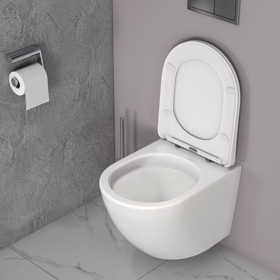 Унитаз подвесной безободковый Taliente Amato Tornado 3 AM55003 с крышкой микролифт (система смыва Торнадо) - фото 6