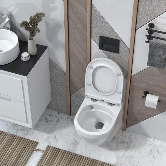 Унитаз подвесной безободковый Taliente Amato Vortex AM45005 с крышкой микролифт (система смыва Торнадо) - фото 4