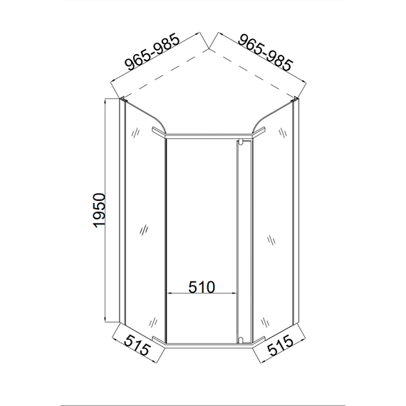 Душевое ограждение Taliente 100x100 см TA-10103-1CB, чёрный/прозрачное - фото 4