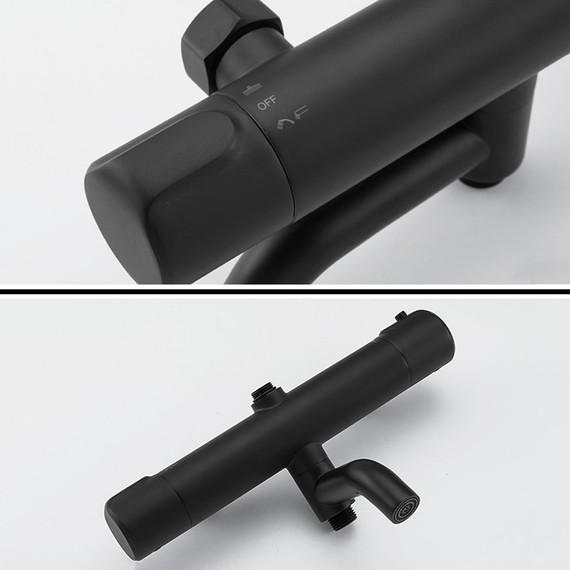 Душевая стойка с термостатом Gappo G2490-6, черный, Цвет производителя: чёрный - фото 4