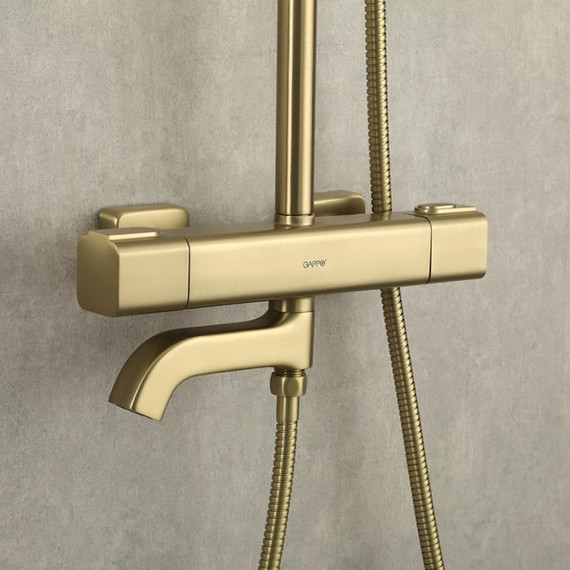 Душевая стойка с термостатом Gappo G2491-3, золото, Цвет производителя: золото - фото 23