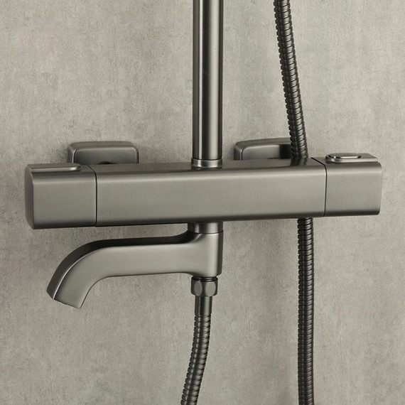 Душевая стойка с термостатом Gappo G2491-9, оружейная сталь, Цвет производителя: оружейная сталь - фото 23