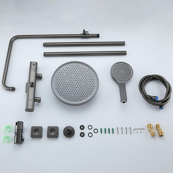 Душевая стойка с термостатом Gappo G2495-79, оружейная сталь, Цвет производителя: оружейная сталь - фото 14