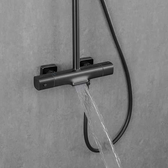 Душевая стойка с термостатом Gappo G2495-79, оружейная сталь, Цвет производителя: оружейная сталь - фото 3