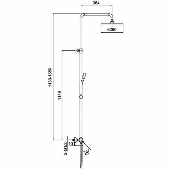Душевая стойка с термостатом Gappo G2495-79, оружейная сталь, Цвет производителя: оружейная сталь - фото 15