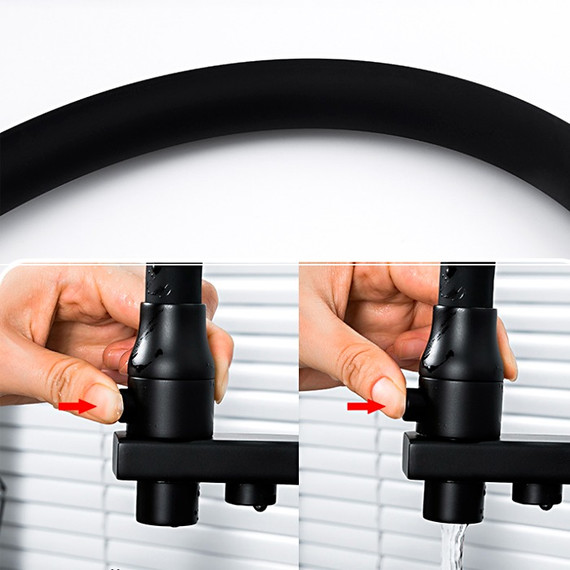 Смеситель для кухни Gappo G4317-6, черный - фото 2