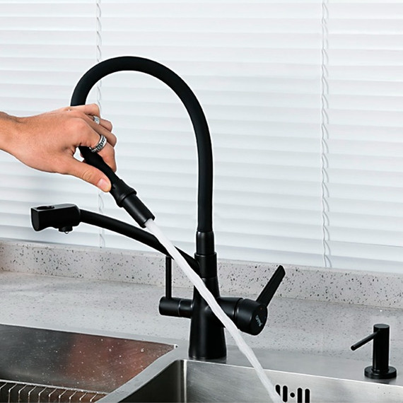 Смеситель для кухни Gappo G4398-16, черный - фото 8