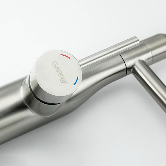 Смеситель для кухни Gappo G4398-55, серый/сатин - фото 4