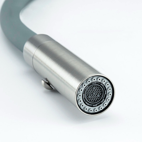 Смеситель для кухни Gappo G4398-55, серый/сатин - фото 6