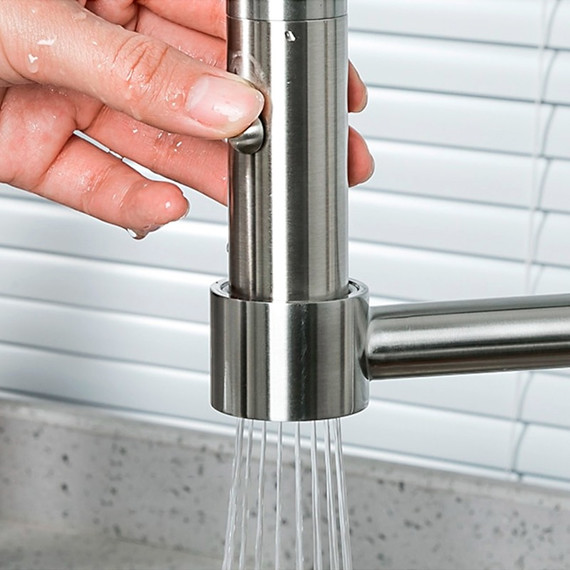 Смеситель для кухни Gappo G4398-55, серый/сатин - фото 9