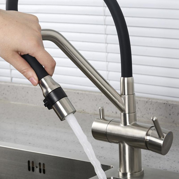 Смеситель для кухни Gappo G4398-85, сатин/черный - фото 24