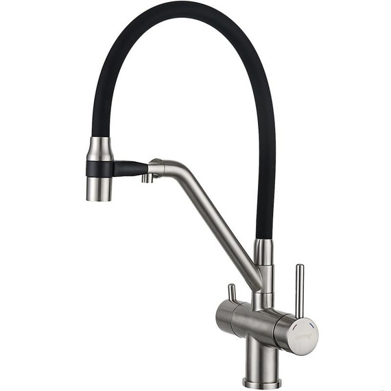 Смеситель для кухни Gappo G4398-85, сатин/черный - фото 