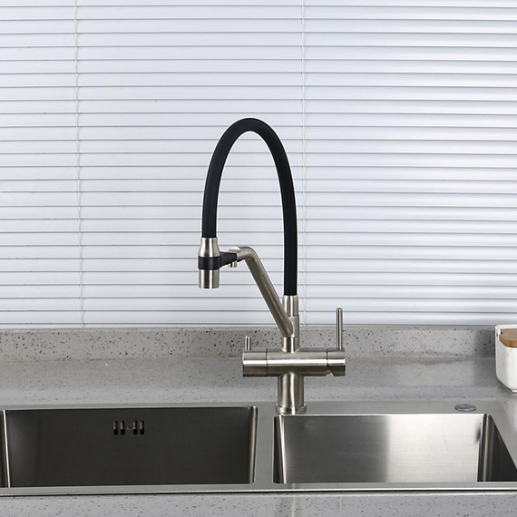 Смеситель для кухни Gappo G4398-85, сатин/черный - фото 13