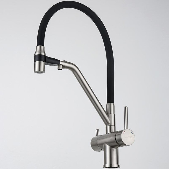 Смеситель для кухни Gappo G4398-85, сатин/черный - фото 8
