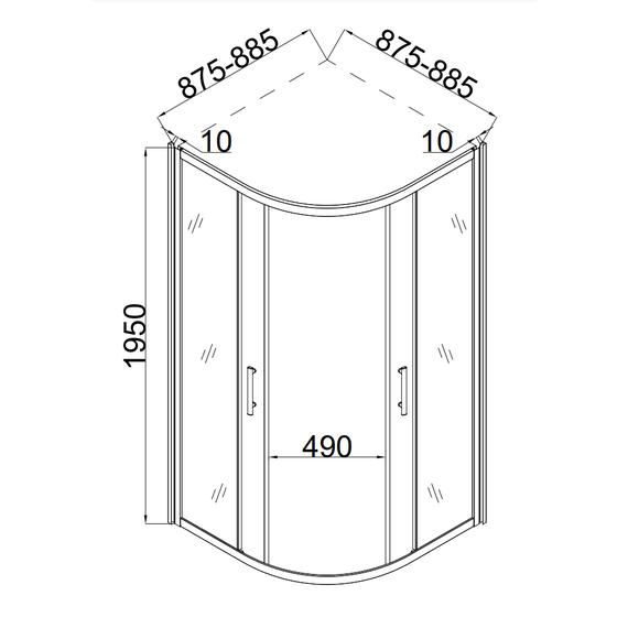 Душевое ограждение Taliente 90x90 см TA-09091-1CP, хром/прозрачное - фото 4