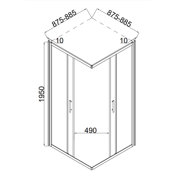 Душевое ограждение Taliente 90x90 см TA-09092-1CP, хром/прозрачное - фото 4