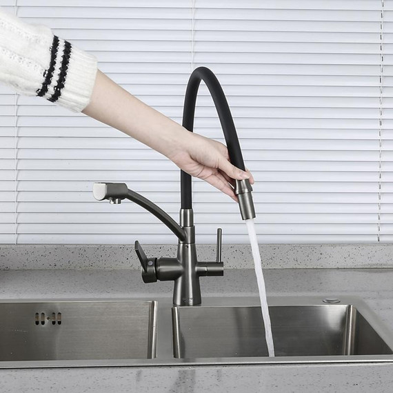 Смеситель для кухни Gappo G4398-19, оружейная сталь - фото 9