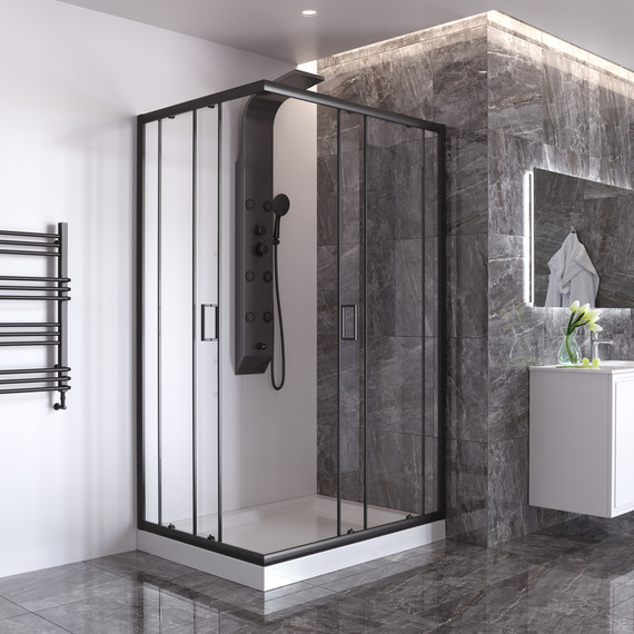 Душевое ограждение Taliente 120x80 см TA-08120-1CB, чёрный/прозрачное - фото 2