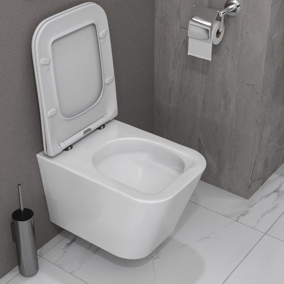 Унитаз подвесной безободковый Taliente Correto Tornado 3 CR55003 с крышкой микролифт (система смыва Торнадо) - фото 6