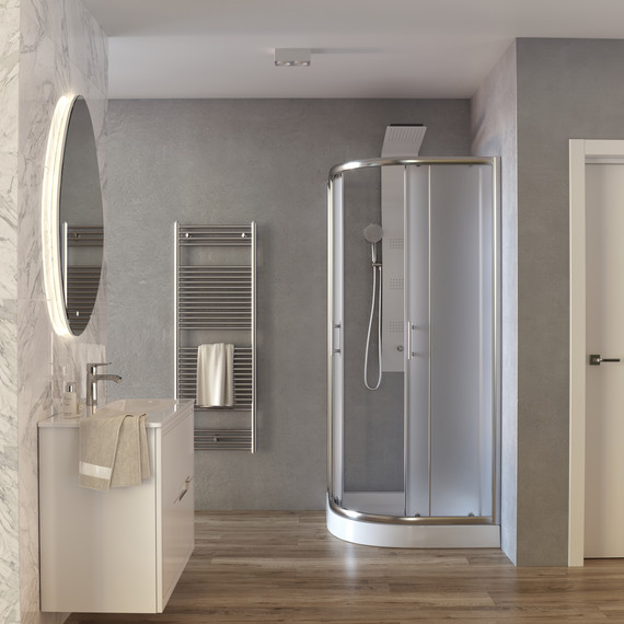 Душевое ограждение Taliente 90x90 см TA-09091-1MP, хром/рифленое - фото 3