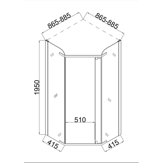 Душевое ограждение Taliente 90x90 см TA-09093-1CP, хром/прозрачное - фото 4