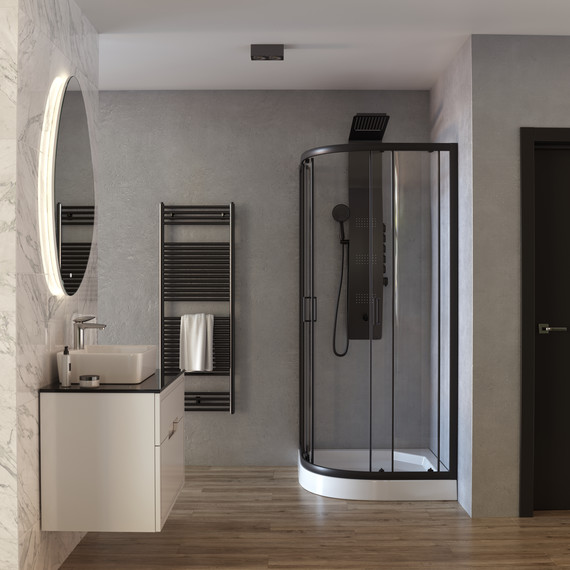 Душевое ограждение Taliente 90x90 см TA-09091-1CB, чёрный/прозрачное - фото 3