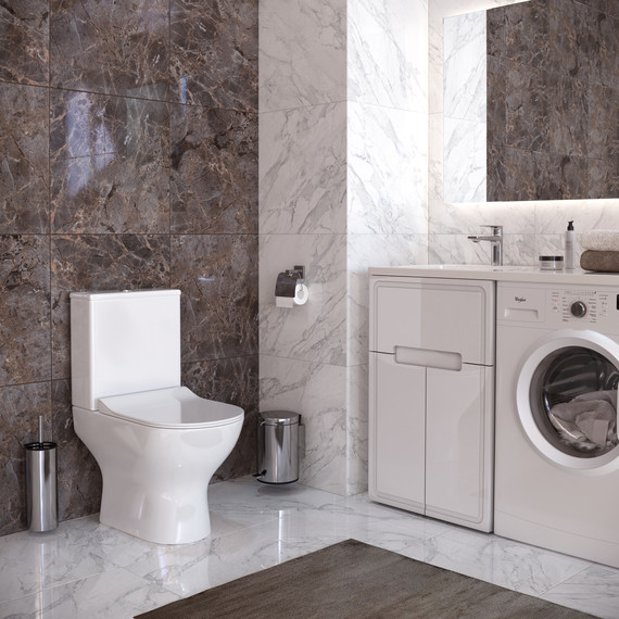 Унитаз-компакт безободковый Taliente Arte AR35045 с крышкой микролифт, Цвет производителя: белый - фото 6