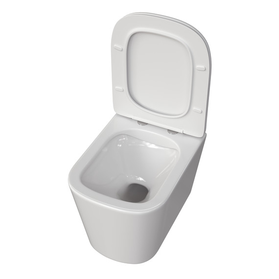 Унитаз подвесной безободковый Taliente Correto CR25200 с крышкой микролифт, Цвет производителя: белый - фото 3
