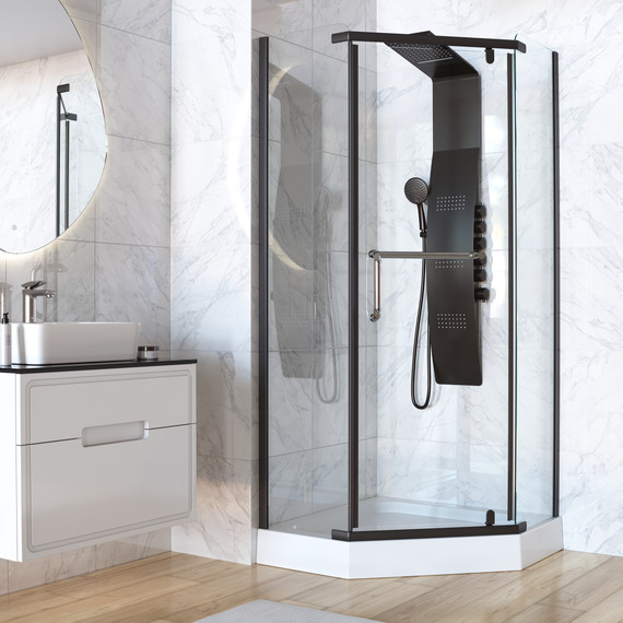 Душевое ограждение Taliente 80x80 см TA-08083-1CB, чёрный/прозрачное - фото 3
