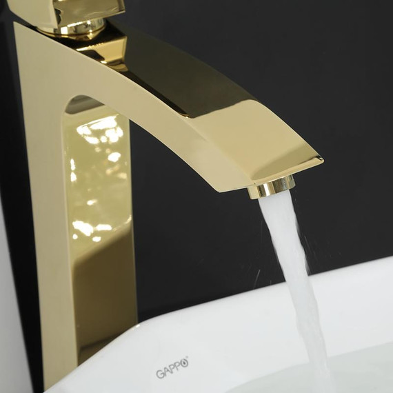 Смеситель для раковины высокий Gappo G1007-32, золото - фото 6