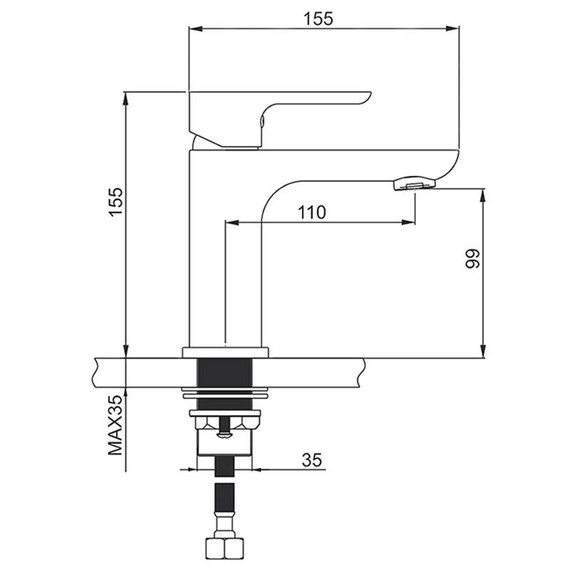 Смеситель для раковины Gappo G48-9 G1048-9, оружейная сталь, Цвет производителя: оружейная сталь - фото 17