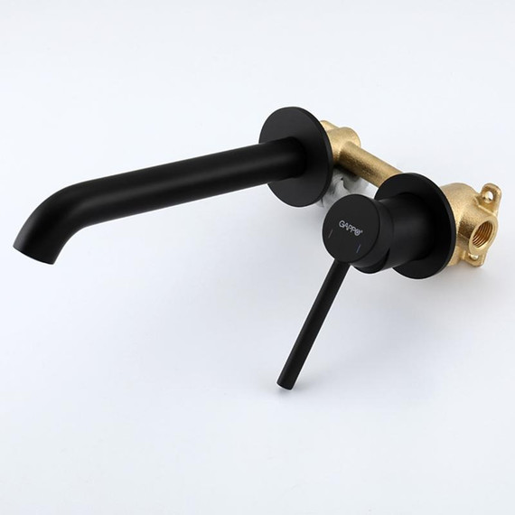 Смеситель для раковины настенный Gappo G06-6 G1206-6, чёрный, Цвет производителя: чёрный - фото 12