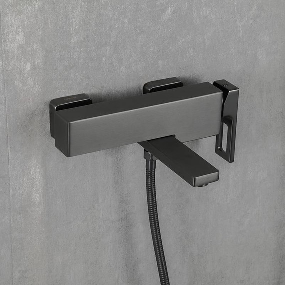 Смеситель для ванны с гарнитуром Gappo G3217-9, оружейная сталь - фото 4