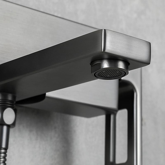 Смеситель для ванны с гарнитуром Gappo G3217-9, оружейная сталь - фото 5