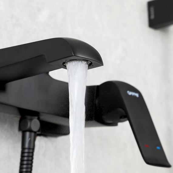 Смеситель для ванны с душевым гарнитуром Gappo Aventador G3250, черный/хром - фото 5